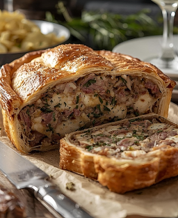 Recette du Pâté alla Portelli : pâté en croûte provençal et corse raffiné aux viandes variées de fête