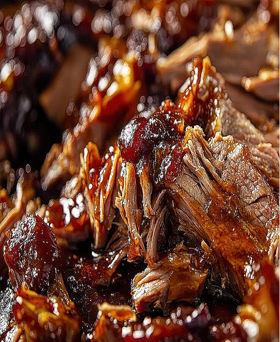 Recette d’effiloché de porc confit à l’américaine, mijoté lentement au barbecue avec bière et sirop d’érable