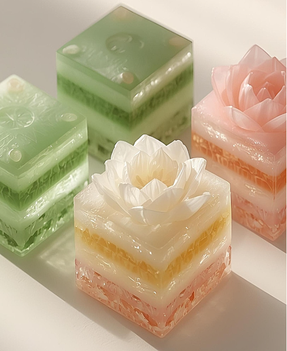 Dessert royal thaïlandais en couches — spécialité du Royaume du Siam — symbole d'amour réincarné et d'ascension spirituelle