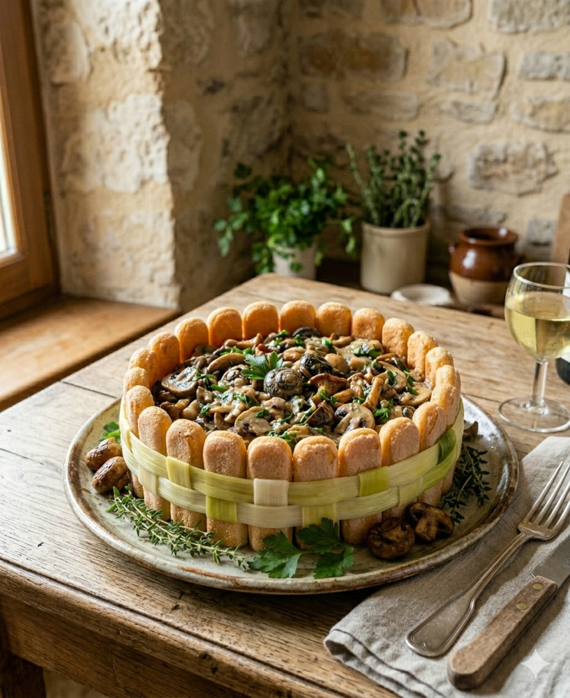 Recette Charlotte aux Petits Gris de Namur (entrée gastronomique belge aux escargots et champignons)