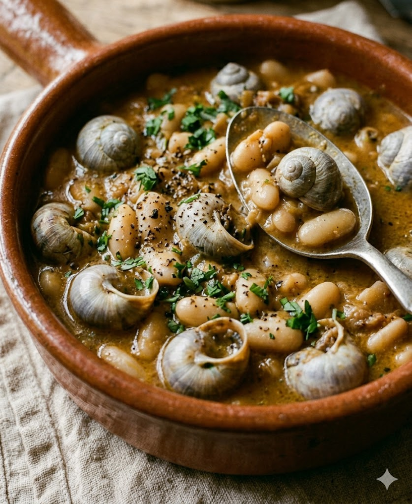 Bull de Tonyina amb Cargols i Mongetes — Tripe de thon séché aux escargots et haricots
