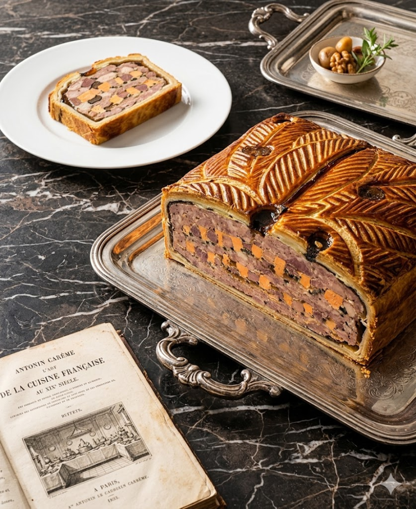 Recette de l’Oreiller de la Belle Aurore (pâté en croûte de viandes fines et gibiers)