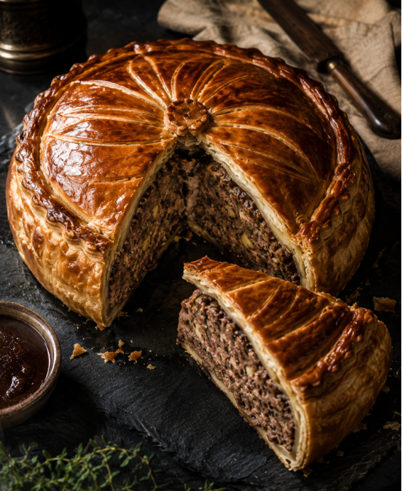Recette du pithiviers de gibier, tourte feuilletée de tradition artisanale farcie d'une composition de viandes sauvages