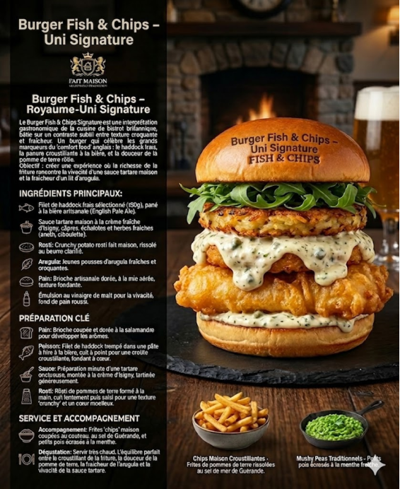 Burger Fish & Chips – Royaume-Uni Signature