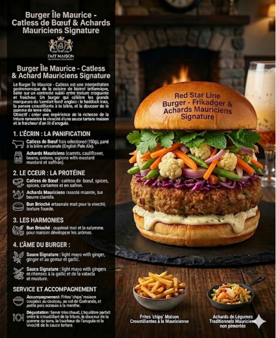 Burger Mauriciens Signature – Catless de Bœuf & Achards