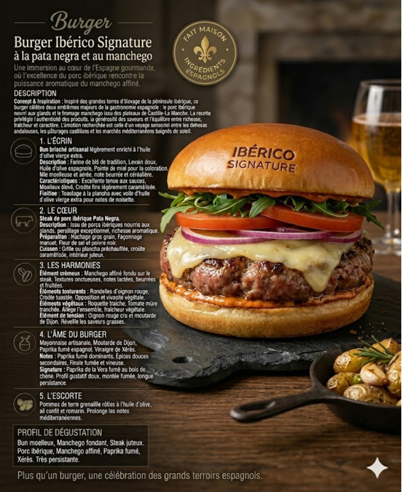 Burger Ibérico Signature à la pata negra et au manchego