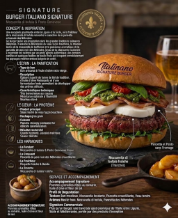 Burger Le Mozzarella di Buffala Signature Mozzarella au lait de bufflonne Fattorie Garofal Pesto