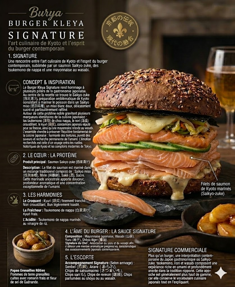 Burger Kleya Signature l'art culinaire de Kyoto et l'esprit du burger contemporain