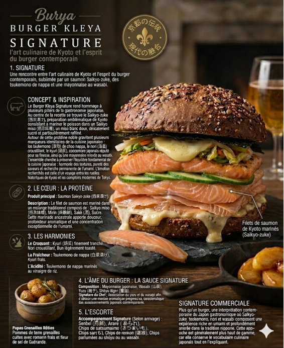Burger Kleya Signature l'art culinaire de Kyoto et l'esprit du burger contemporain