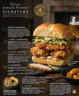 Burger Nishiki Signature (錦) fusion entre le karaage japonais (唐揚げ) et le burger contemporain