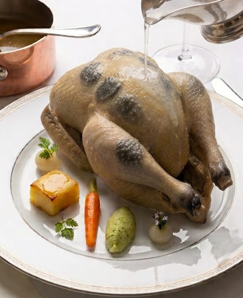 Recette de la Poularde en Demi-Deuil, joyau de la cuisine lyonnaise classifiée par la Mère Filloux