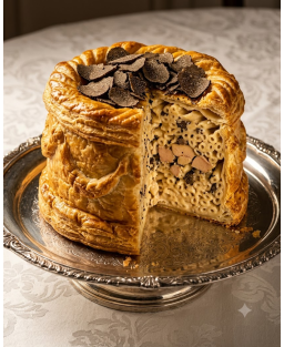 Recette de la Timbale de Macaroni à la Royale selon Antonin Carême — croûte feuilletée, foie gras et truffes noires