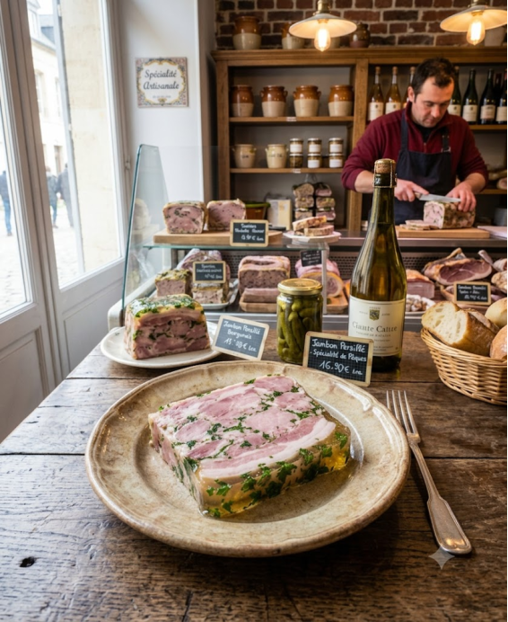 Recette du Jambon persillé de Bourgogne, terrine de porc en gelée de vin blanc et persil — Côte-d'Or