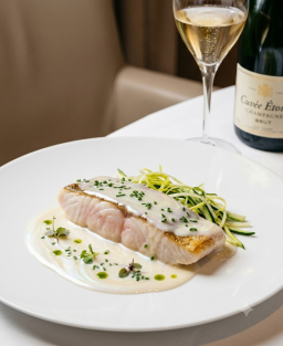 Recette du classique rare de la haute gastronomie française, l'esturgeon en sauce Champagne