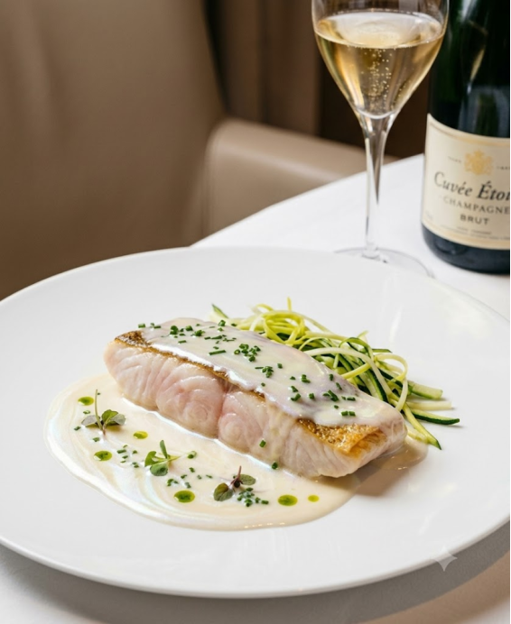 Recette du classique rare de la haute gastronomie française, l'esturgeon en sauce Champagne