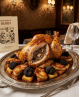 Recette de la Poularde Derby : volaille farcie au riz truffé et foie gras, poêlée