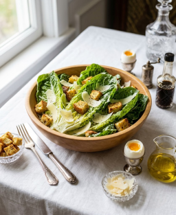 Recette originale et variantes contemporaines de la salade César (Caesar Salad), née à Tijuana en 1924