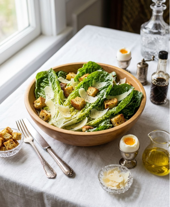 Recette originale et variantes contemporaines de la salade César (Caesar Salad), née à Tijuana en 1924