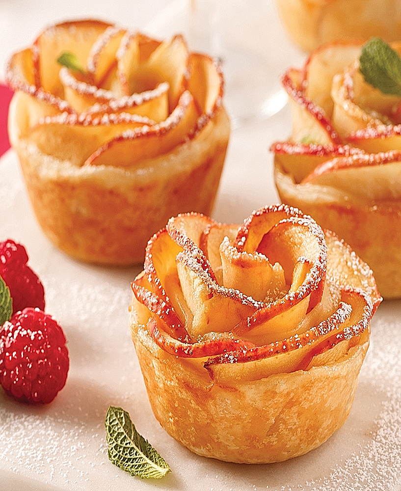 Recette Roses de Pommes au Calvados et Granité de Pomme Façon Trou Normand